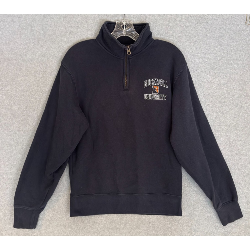 Vintage Jansport Bucknell University 1/4 Zip Pullover Sweater XS Blue Mock Neck